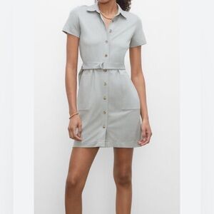 $175 Club Monaco Ponte Knit Belted Dress Size Small Sage